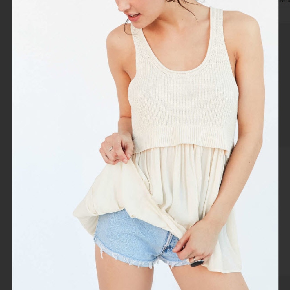 UO Kimchi Blue Babydoll Mix Tunic Tank - XS